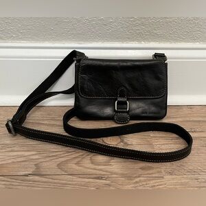 Small black leather Jack Georges crossbody purse, NWT. Never used.